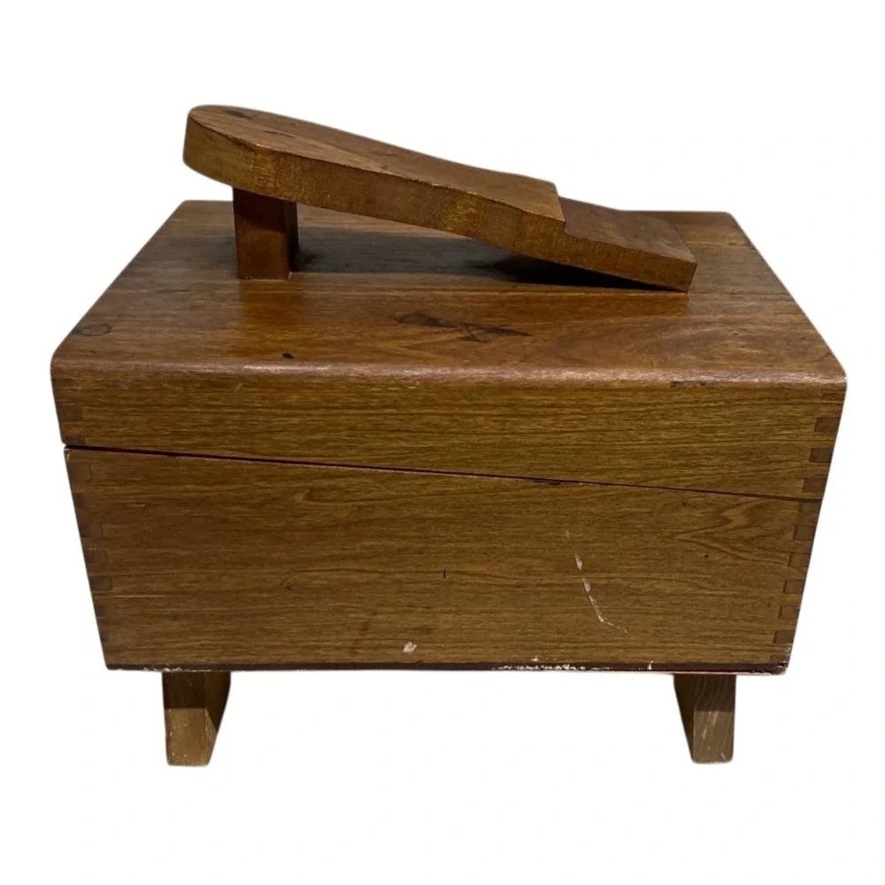 Vintage 30 PC Wooden Shoe Valet Shoe Shine Box Kit w/ Brushes & Polish